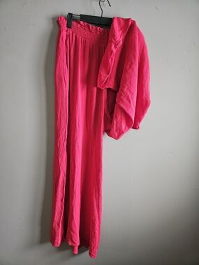 Forever 21 Hot Pink Wide Leg Jumpsuit